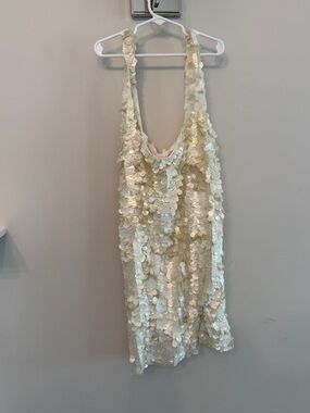 Lovers + Friends Ivory Sequin Tank Top